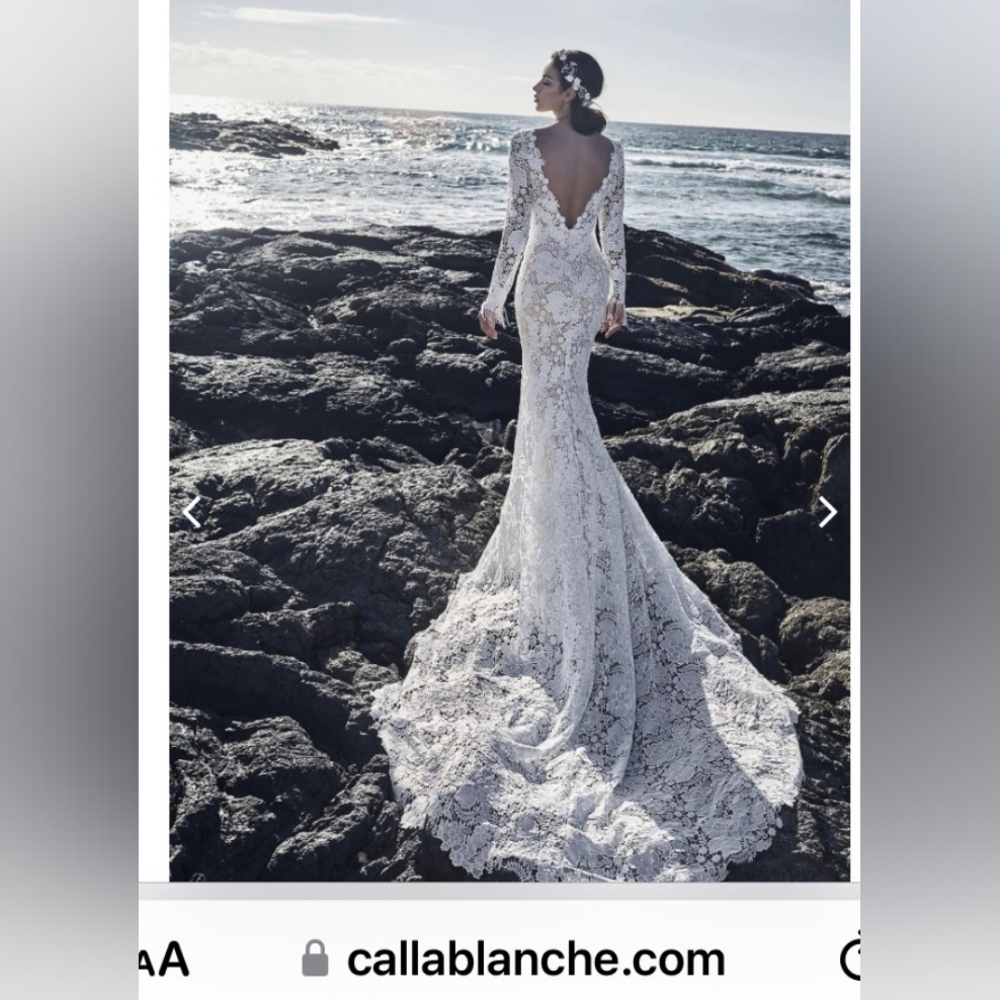 Calla Blanche Chen size 6, Ivory/Light Nude/Skin in color